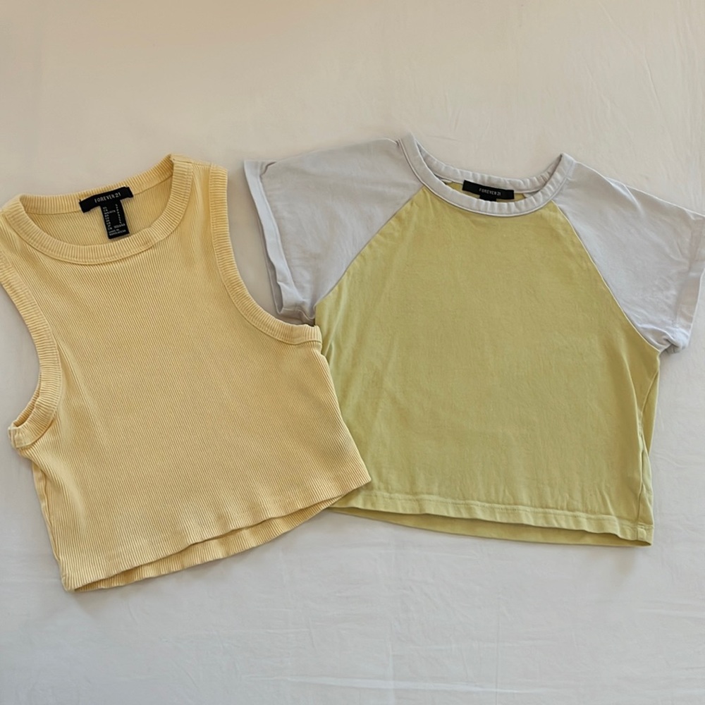 Set of 2 Crop Tops, Size Small